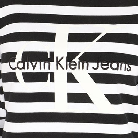 Calvin Klein - Sweat Crewneck Femme True Icon 6572 Noir Blanc 