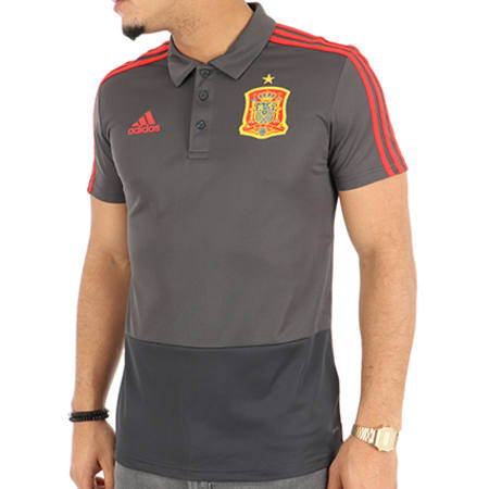 Adidas Performance - Polo Manches Courtes RFCF CE8812 Gris Anthracite