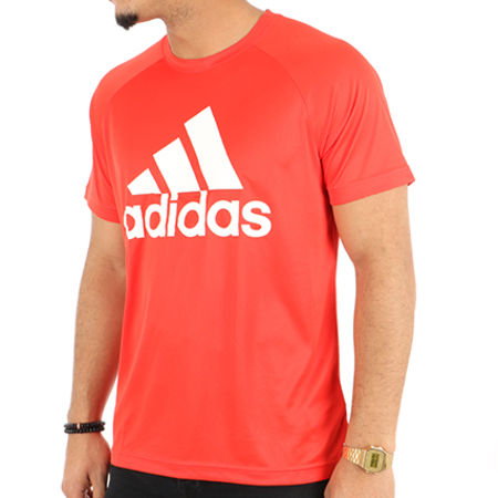 Adidas Sportswear - Tee Shirt De Sport D2M Logo CE0313 Rouge