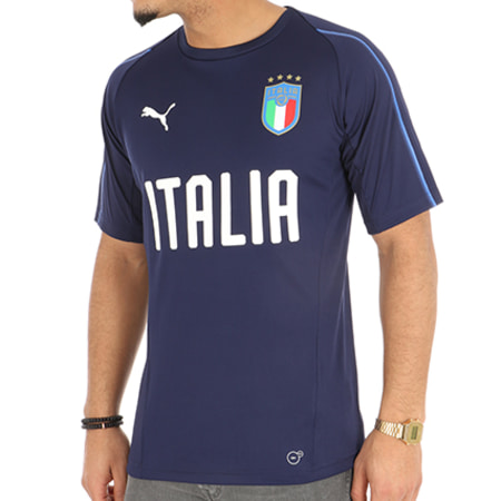 Puma - Tee Shirt De Sport FIGC Italia Training 752316 10 Bleu Marine