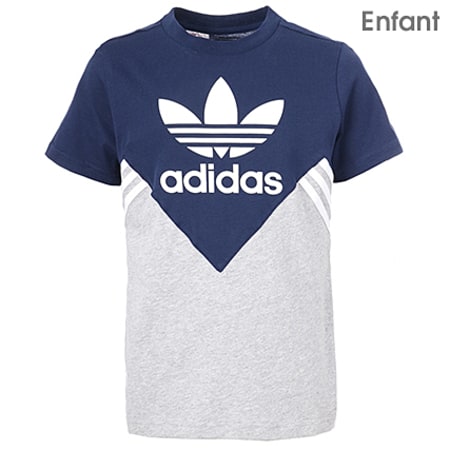Adidas Originals - Tee Shirt Enfant FL CE1082 Bleu Marine Gris Chiné