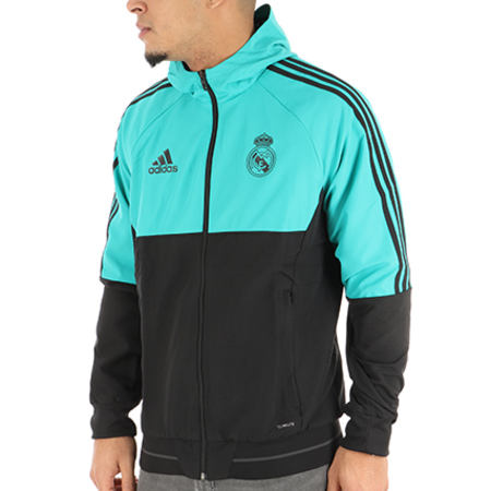 Adidas Sportswear - Veste Zippée Capuche Real Madrid BR8867 Noir Vert 
