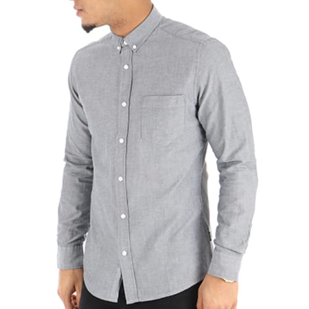 Only And Sons - Chemise Manches Longues Alvaro Oxford Noos Gris