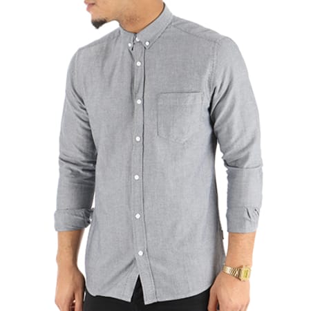 Only And Sons - Chemise Manches Longues Alvaro Oxford Noos Gris
