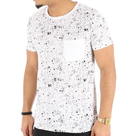 Tom Tailor - Tee Shirt Poche 1055332-00-12 Blanc Speckle
