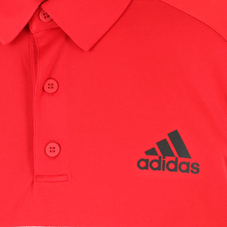 Adidas Sportswear - Polo Manches Courtes Club CB CE1421 Noir Rouge