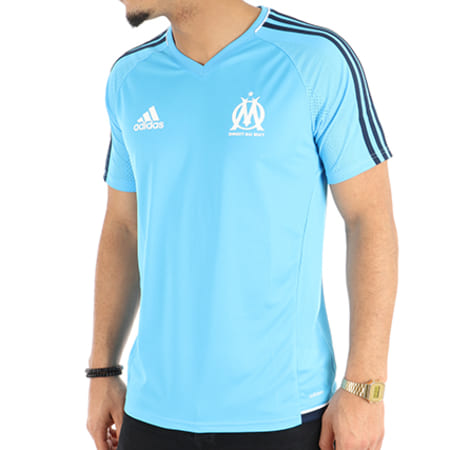 Adidas Sportswear - Maillot De Football OM Training BK5493 Bleu Clair