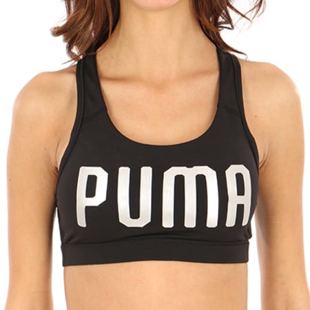 Puma - Brassière Femme Power Shape Forever Logo 515991 14 Noir Argenté