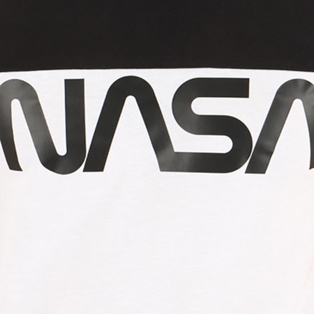 NASA - Tee Shirt Oversize Worm Logo Bicolore Blanc Noir