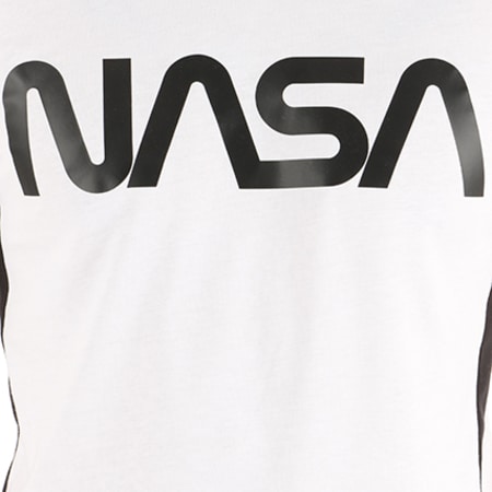 NASA - Tee Shirt Avec Bandes Worm Logo Blanc Noir