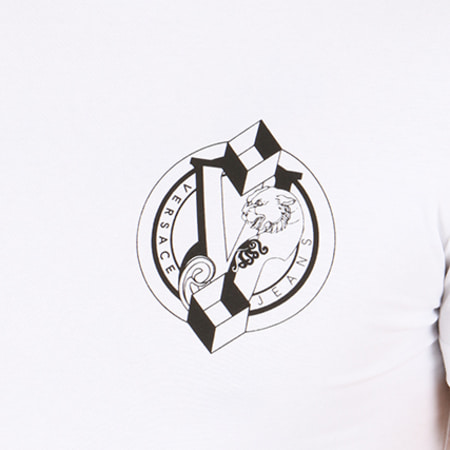 Versace Jeans Couture - Tee Shirt Print Logo Geom Blanc