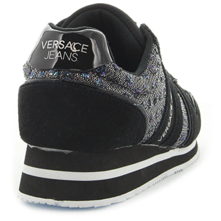 Versace Jeans Couture - Baskets Femme Linea Fondo Stella Dis 1 Suede Glitter E0VRBSA1-70028 899 Noir