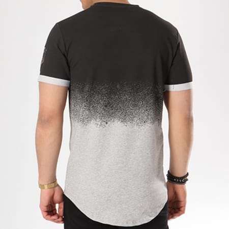 Hechbone - Tee Shirt Oversize Patchs Brodés Des Gris Chiné Noir