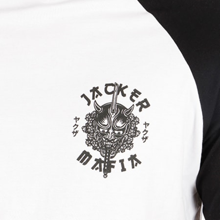 Jacker - Tee Shirt Manches Longues Oversize Yakuza Noir Blanc