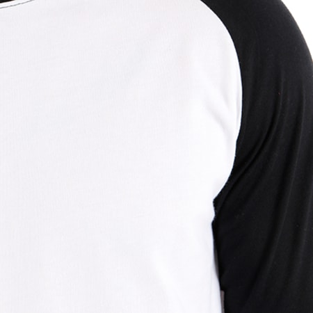 Element - Tee Shirt Manches Longues Oversize Basic Raglan Blanc Noir