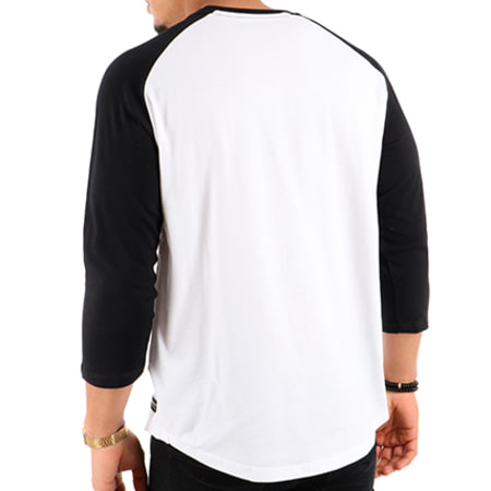 Element - Tee Shirt Manches Longues Oversize Basic Raglan Blanc Noir