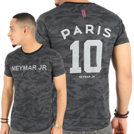 Foot - Tee Shirt Oversize Nahil Neymar Noir Camouflage Gris Anthracite 