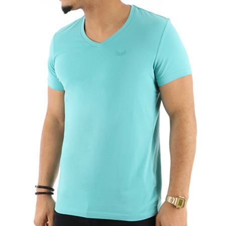 Kaporal - Lot De 2 Tee Shirts Gift Blanc Bleu Turquoise