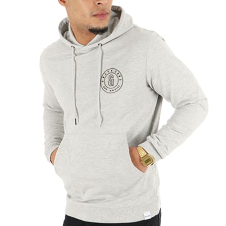 Only And Sons - Sweat Capuche Fana Logo Gris Chiné