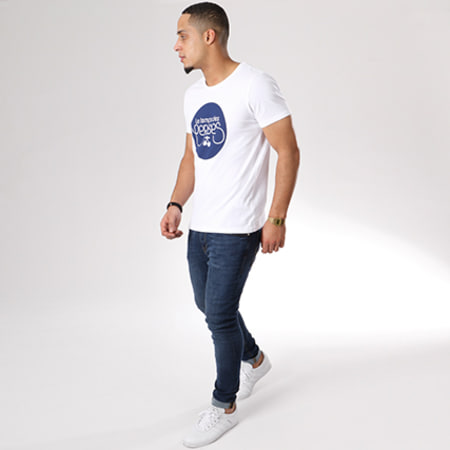 Le Temps Des Cerises - Tee Shirt Logo LTC Blanc Bleu Marine