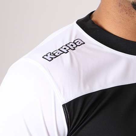 Kappa - Tee Shirt De Sport Manches Longues Remilio Blanc Noir 