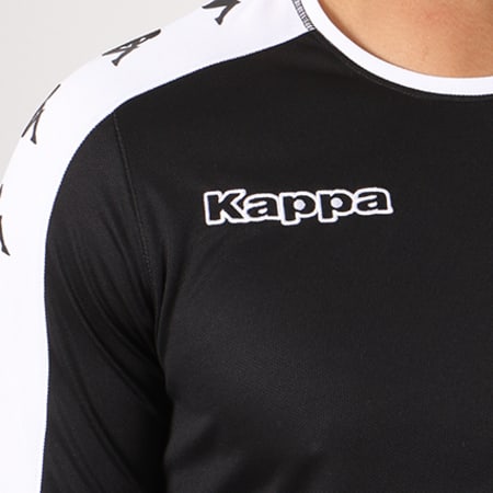 Kappa - Tee Shirt Manches Longues De Sport Tanis Noir Blanc 