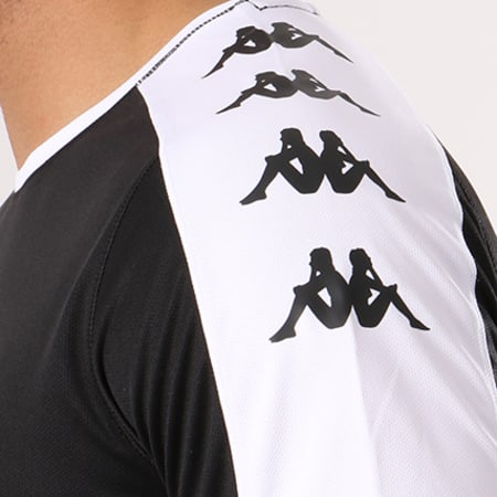 Kappa - Tee Shirt Manches Longues De Sport Tanis Noir Blanc 