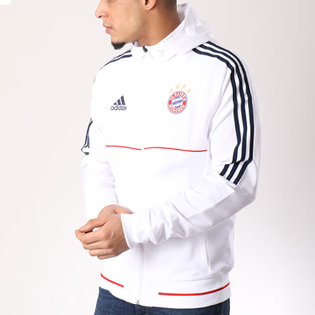 Adidas Performance - Coupe-Vent Avec Bandes FC Bayern Munchen Pre BQ4605 Blanc