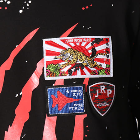 Jeune Riche - Sweat Crewneck Patchs Brodés Japan Tiger Noir Speckle 
