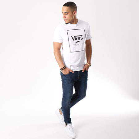 Vans - Tee Shirt Print Box Blanc Noir