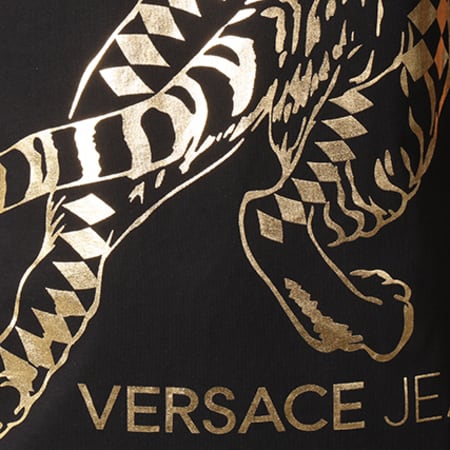 Versace Jeans Couture - Tee Shirt Print Tiger Foil Noir Doré
