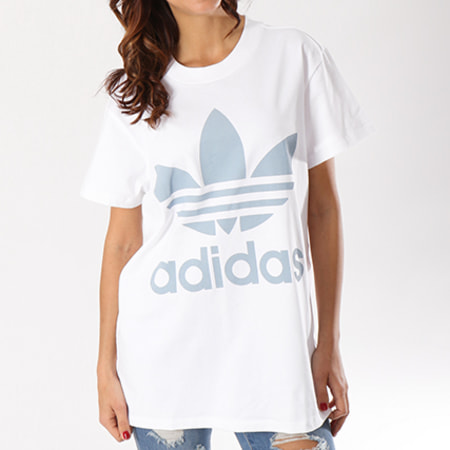 Adidas Originals - Tee Shirt Oversize Femme Big Trefoil CE2437 Blanc