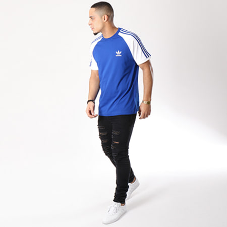 Adidas Originals - Tee Shirt 3 Stripes CW1205 Bleu Marine Blanc