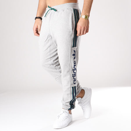 Adidas Originals - Pantalon Jogging Bandes Brodées Quarzo Fleece CE1836 Gris Chiné