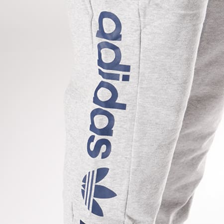 Adidas Originals - Pantalon Jogging Bandes Brodées Quarzo Fleece CE1836 Gris Chiné