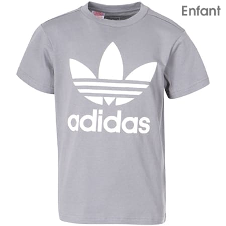 Adidas Originals - Tee Shirt Enfant Trefoil CF6825 Gris Anthracite