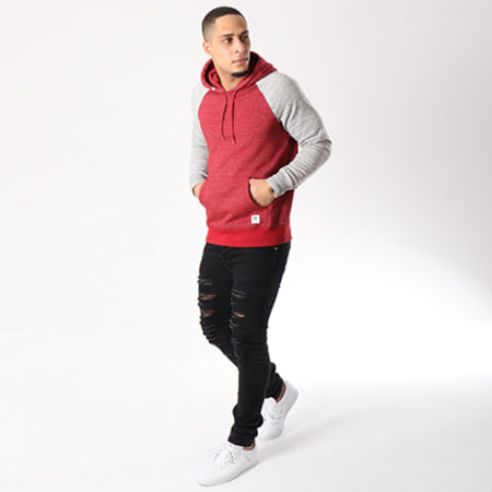 Element Sweat Capuche Meridian Block Rouge Brique Gris Chine LaBoutiqueOfficielle