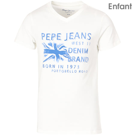 Pepe Jeans - Tee Shirt Enfant Fabio Blanc Cassé