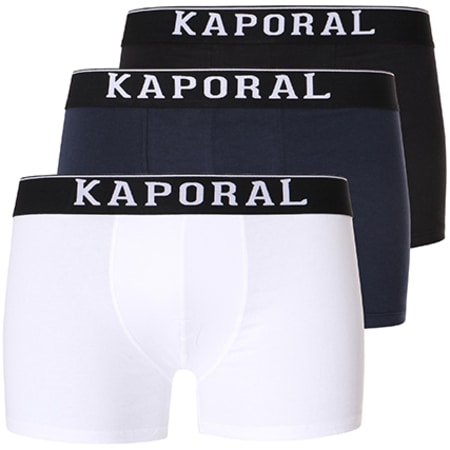 Kaporal - Lot De 3 Boxers Quad Bleu Marine Blanc Noir