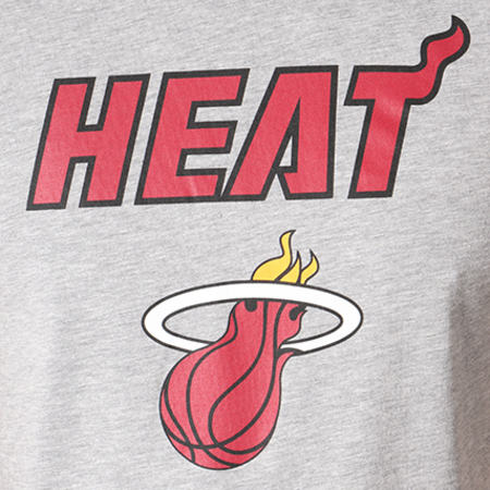 New Era - Tee Shirt Team Logo NBA Miami Heat Gris Chiné