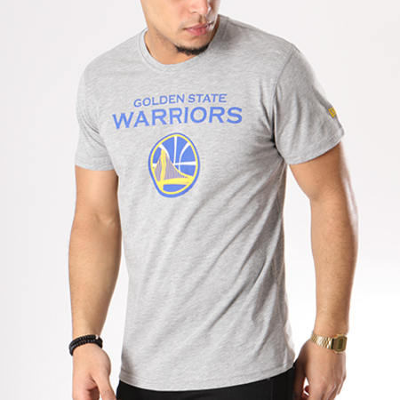 New Era - Tee Shirt Team Logo NBA Golden State Warriors Gris Chiné