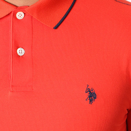 US Polo ASSN - Polo Manches Courtes Performance Rouge