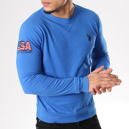 US Polo ASSN - Sweat Crewneck USA Fleece Bleu Roi