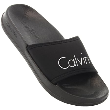 Calvin Klein - Claquettes Femme Slide 0394 Noir Blanc