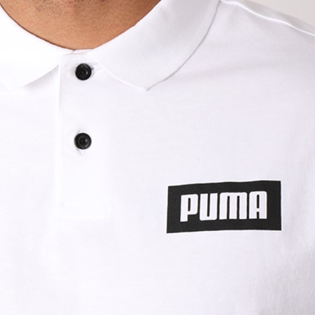 Puma - Polo Manches Courtes Rebel Print 850072 02 Blanc