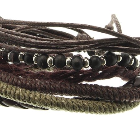 Deeluxe - Lot De 3 Bracelets Apache Noir Marron Vert Kaki
