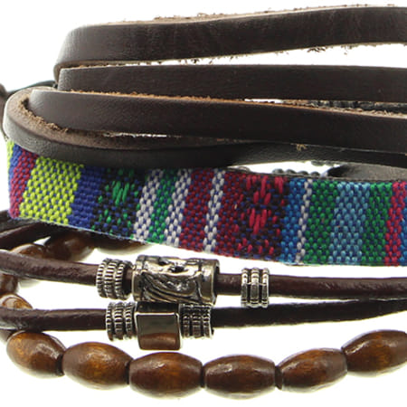 Deeluxe - Lot De 4 Bracelets Apache Marron Bleu Marine