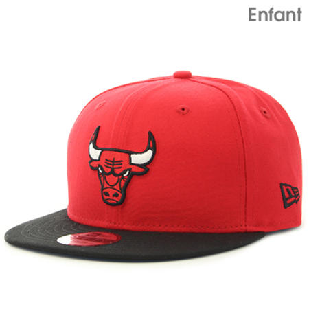 New Era - Casquette Snapback Enfant NBA Essential Chicago Bulls Rouge Noir