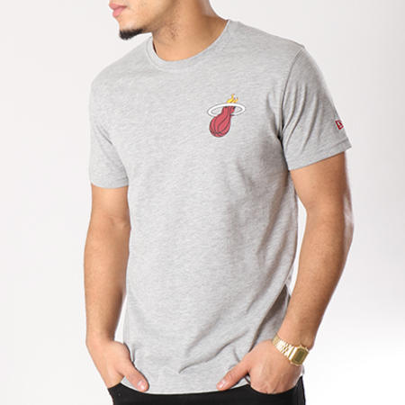 New Era - Tee Shirt Miami Heat Off Chest Back 11530744 Gris Chiné