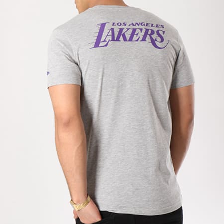 New Era - Tee Shirt Los Angeles Lakers Off Chest Back 11530745 Gris Chiné